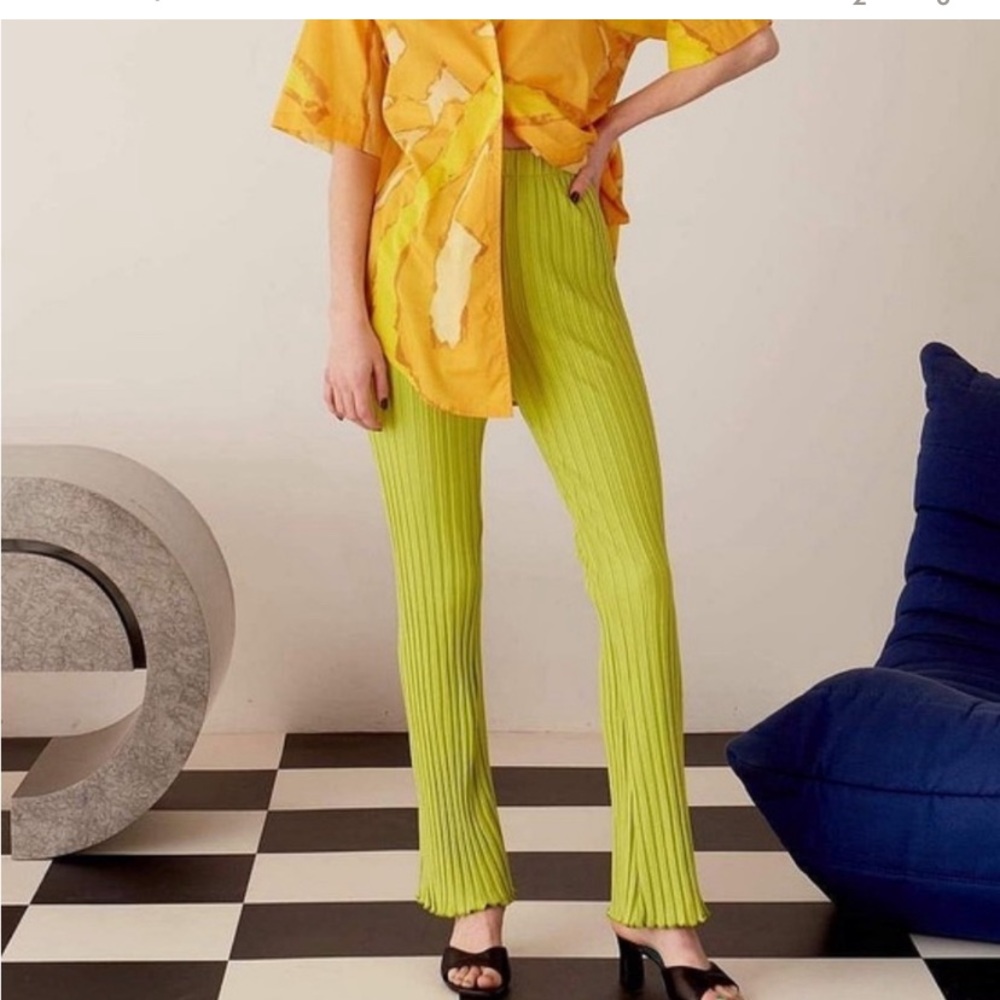 Simon Miller Lime Green Pleated Pants